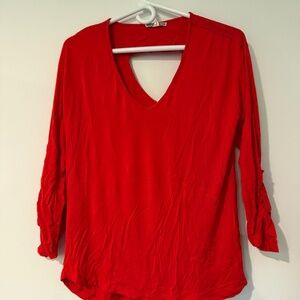 Pleione Red Long Sleeve Shirt, size medium